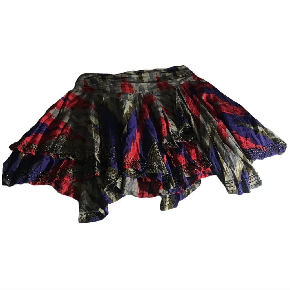 PEPE JEANS Luxury Goods Skirt Multicolored Circle Mini Beads Festive Size Med